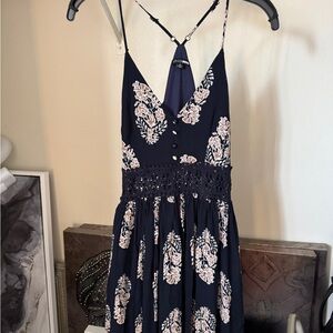 Fashion Nova Navy Floral Maxi Dress